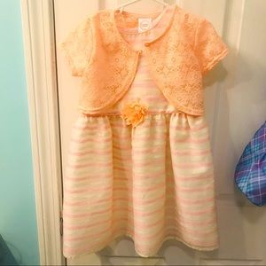 Girls formal party Easter dress peach pink EUC 5T wonder nation